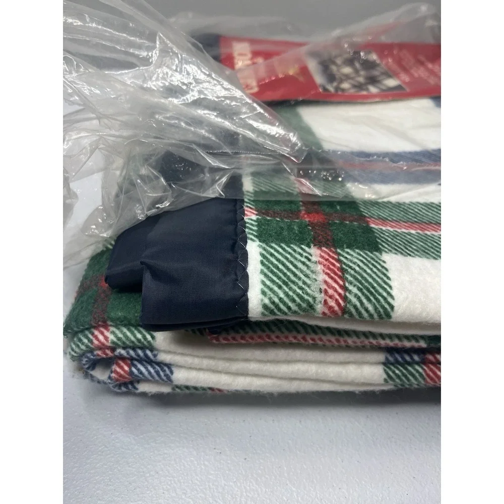Vtg‎ Twin/Full Blanket Cannon Monticello Stockridge Plaid 72 x 90